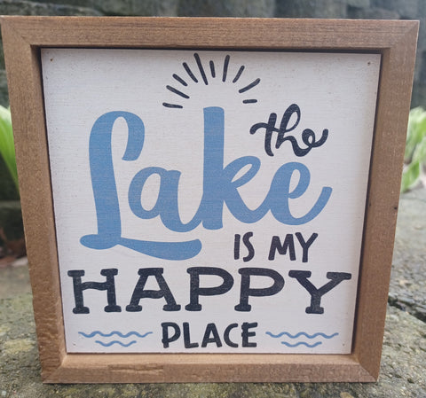 Lake is my happy place sign - Camp & Lake Life