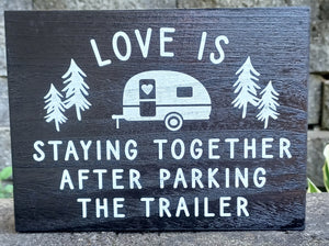 Camping & Love Sign